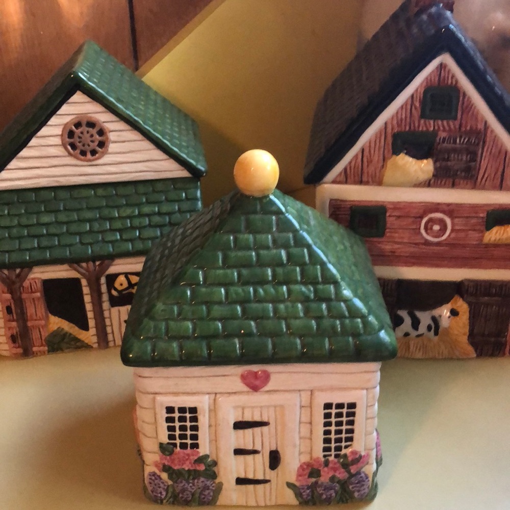 Block Country Village Canisters Set of 3